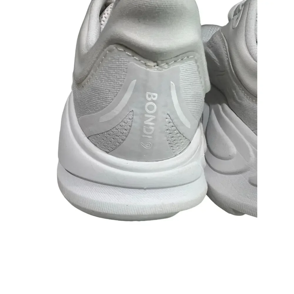 HOKA One One Bondi 9 Women’s 8 B White Running Walking Shoes 1162012 WWH